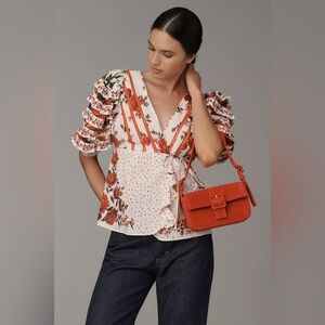 NWT FARM RIO X ANTHROPOLOGIE WRAP BLOUSE size XXS originally $ 158 ~ SOLD OUT
